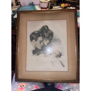 1916 Cosmopolitan’s Art Print The King of Hearts by Harrison Fisher 15X17 Frame